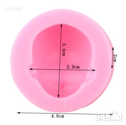 Кръгло дамско лице женско силиконов молд форма декорация торта фондан шоколад и др., снимка 2 - Форми - 31671026