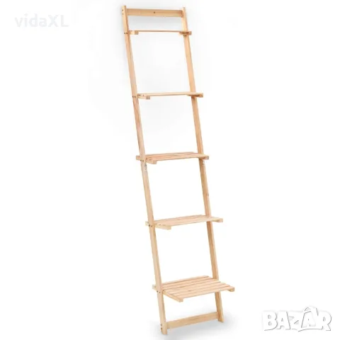 vidaXL Стенен рафт тип стълба, кедрово дърво, 41,5x30x176 см