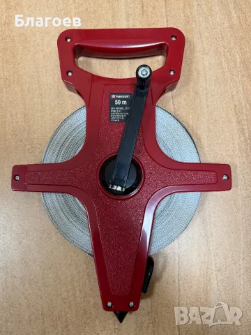 Геодезична ролетка метър Parkside с лента от фибростъкло за измерване на топограф с дръжка 50 m, снимка 5 - Други инструменти - 49240444