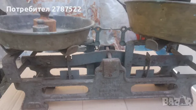 Кантар с месингови тасове и грамове, снимка 2 - Везни - 55979252