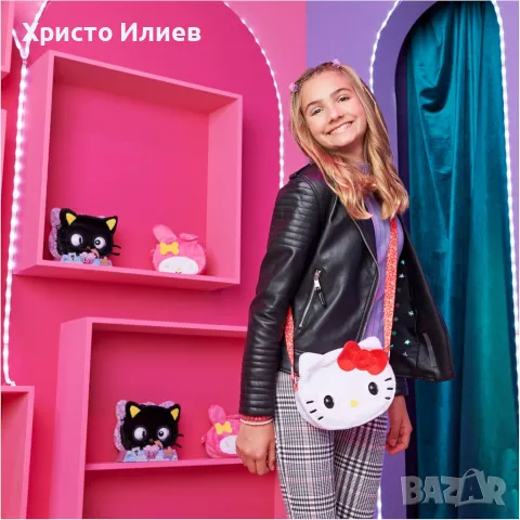 Интерактивна Детска чанта Purse Pets Hello Kitty Хелоу Кити с мигащи очи и звуци, снимка 4 - Други - 48630296