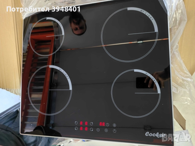 1бр./ Cooksir CSC-D46001-BB – Стъклокерамичен плот за вграждане с 4 зони, 9 нива на мощност, таймер 