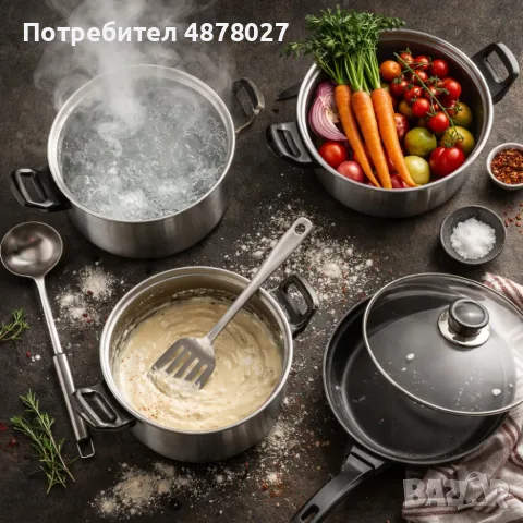 Комплект тенджери и аксесоари от 11 части - издръжливи и устойчиви, снимка 2 - Съдове за готвене - 55736963