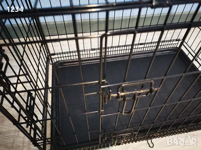 метална сгъваема клетка за куче 77x49x54см за транспорт и стационар, снимка 6 - За кучета - 54296938