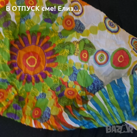разкошен флорален шал паеро тип Desigual голям памучен, снимка 4 - Шалове - 51446478