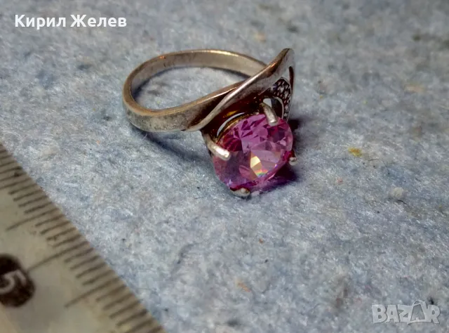 РАЗКОШЕН АЖУРЕН СКЪПОЦЕНЕН СРЕБЪРЕН ПРЪСТЕН СРЕБРО 925 с ЮВЕЛИРНО ФАСЕТИРАН АМЕТИСТ и ЦИРКОНИ 47517, снимка 2 - Пръстени - 49248041