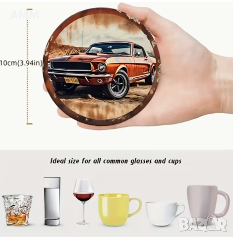  Подложки за Чаши, Дървени - 8 бр., снимка 2 - Художествена литература - 53208059