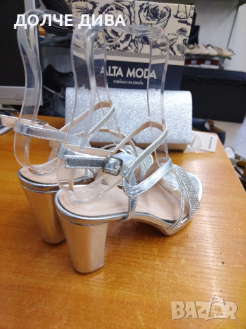 Дамски сандали м. 6917 сребро , снимка 2 - Дамски елегантни обувки - 44515225