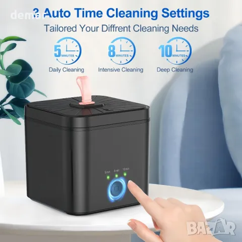 Ултразвуков почистващ апарат с UV светлина и синхронизация 45 kHz за протези, 200 мл, снимка 4 - Други - 47291443