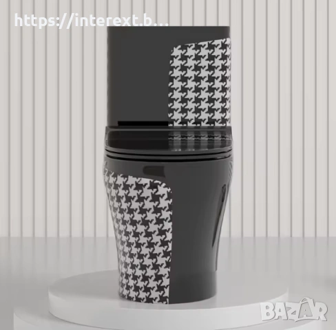 Керамичен моноблок Черен гланц – дизайнерски пепит