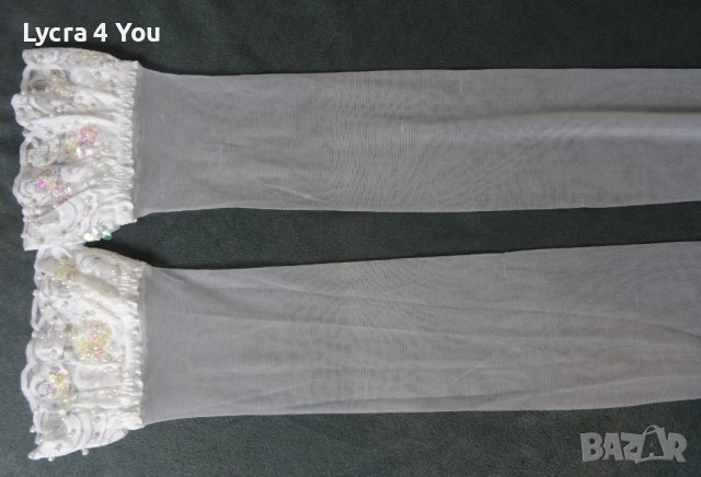 S снежнобели еротични чорапи с перли и пайети, снимка 15 - Бельо - 42515593