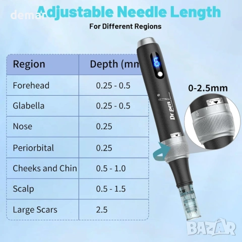 Професионална писалка за микронидлинг Dr. Pen M7S с 25 резервни патрона, снимка 6 - Други - 54341247