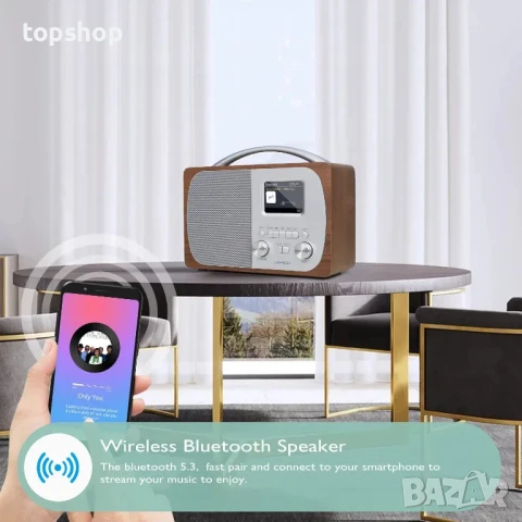 LEMEGA DR5 Преносимо DAB/DAB+ цифрово радио, Bluetooth високоговорител с FM радио, снимка 4 - Радиокасетофони, транзистори - 50525720