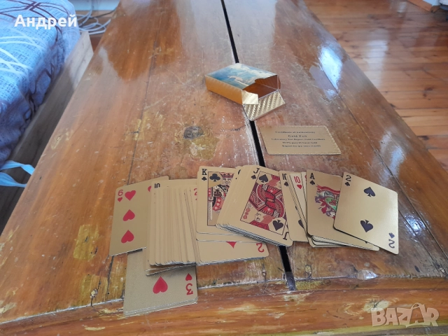 Карти за игра 24K Gold Foil , снимка 3 - Други ценни предмети - 52079526