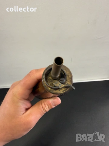 Стара медна барутница. №8138, снимка 6 - Антикварни и старинни предмети - 54328843