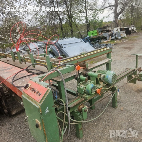гръцки автоматичен циркуляр с подрезвачи,дължина на ряза 3600мм.ширина на ряза 1200мм.