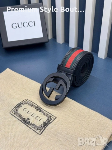 колани GUCCI от естествена кожа 💯 4 cm, снимка 4 - Колани - 54170111
