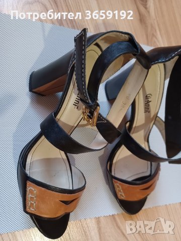 Дамски сандали на ток естествена кожа. , снимка 4 - Дамски елегантни обувки - 40195969