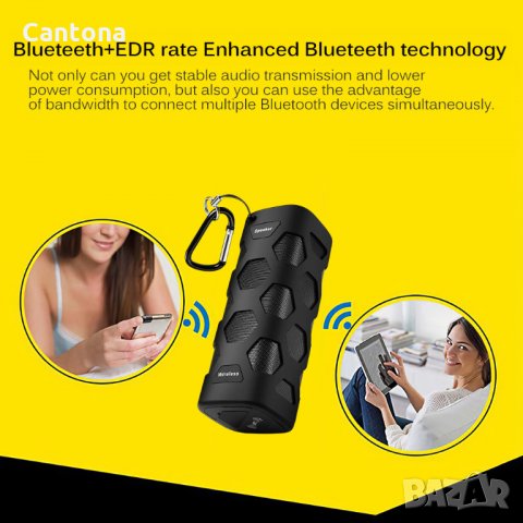 Преносима тонколона Vingtank, Bluetooth 5.0, NFC, Вграден микрофон, Hands Free, 10 W, снимка 4 - Слушалки и портативни колонки - 35380902