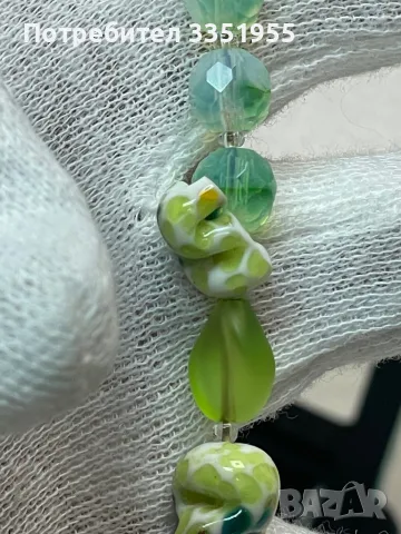 Старинна Луксозна огърлица от стъкло и сребро, снимка 11 - Колиета, медальони, синджири - 49216986