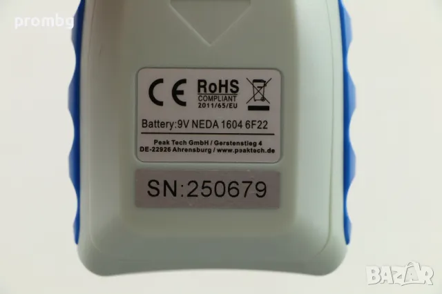 Цифров термометър с влагомер /-10°C + 50°C/, PEAKTECH, Германия, снимка 6 - Измервателни инструменти - 48866119