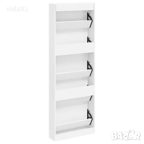 vidaXL Бял дървен шкаф за обувки с 5 отделения, снимка 6 - Шкафове - 56146366