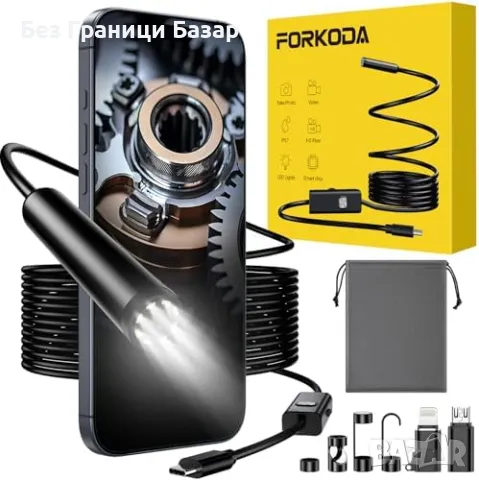 Нов Ендоскоп Камера 6.9 мм – Висока Резолюция, 5м Кабел, iOS/Android