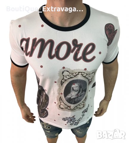 Мъжка тениска Dolce & Gabbana Amore !!!, снимка 1 - Тениски - 40059601