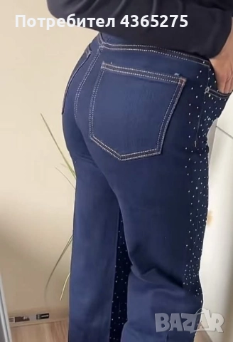 най-бруталните дамски дънки с камъни,които вталяват,прав крачол, снимка 4 - Дънки - 52082905