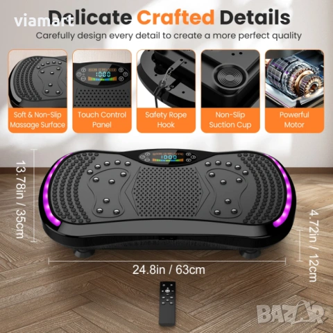 Фитнес вибрираща платформа Betuyoo 628B, 200 нива на интензивност, снимка 2 - Фитнес уреди - 53048387