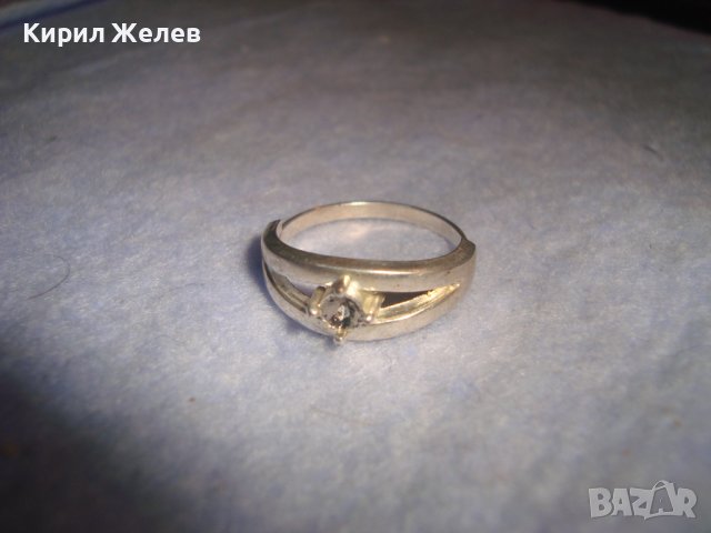 СТАР ПОСРЕБРЕН или СРЕБЪРЕН МАРКОВ РЕТРО АРТ ДЕКО ПРЪСТЕН с ПРЕКРАСЕН ИСКРЯЩ ФАСЕТИРАН ЦИРКОН 28748, снимка 8 - Антикварни и старинни предмети - 37300565