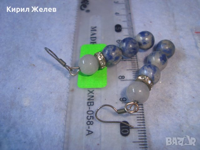 МНОГО КРАСИВИ НЕФРИТЕНИ ХЕНД - МЕЙД АРТ ОБЕЦИ с КРИСТАЛЧЕТА 29502, снимка 5 - Обеци - 37753576