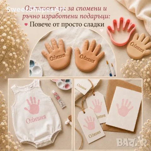 Персонализиран резец за сладки – бебешко краче или ръчичка с име | Формичка за сладки, снимка 9 - Форми - 55840418