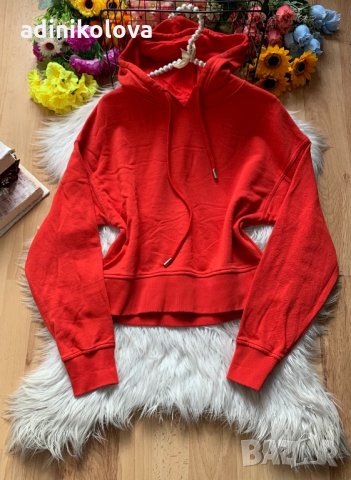 Червен суитшърт Бершка, снимка 1