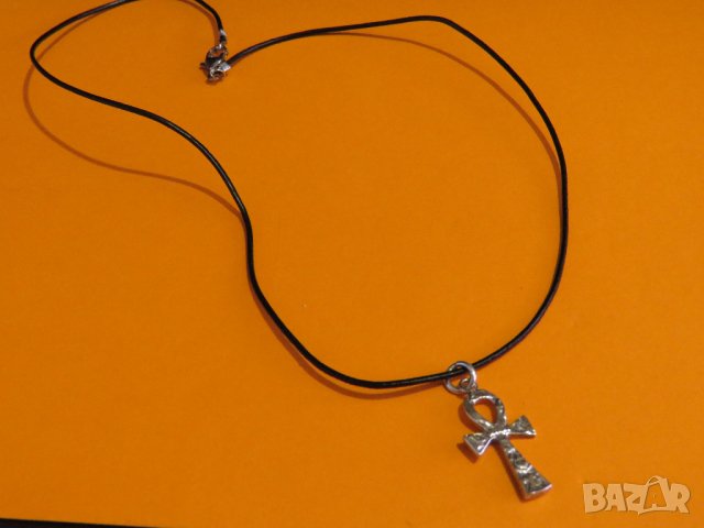 Сребърно кръстче, египетски кръст на вечноста АНХК с вързанка за врата сребро, снимка 2 - Колиета, медальони, синджири - 37536816