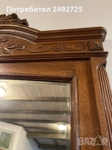Контрбюфет дресоар Шкаф  и Огледало антикварно Дърворезба , снимка 7 - Шкафове - 33193860