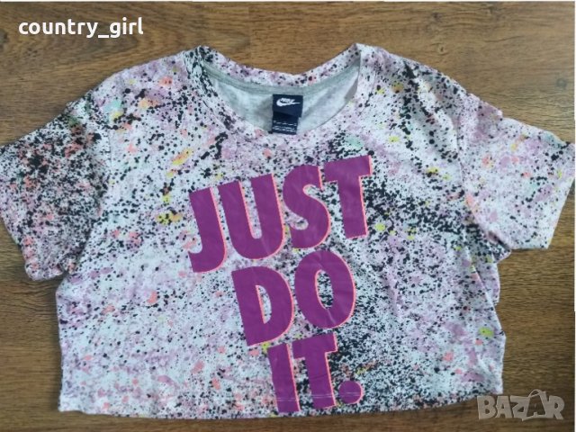 Nike Printed Cropped Just Do It T-Shirt - страхотна дамска тениска, снимка 3 - Тениски - 29257591