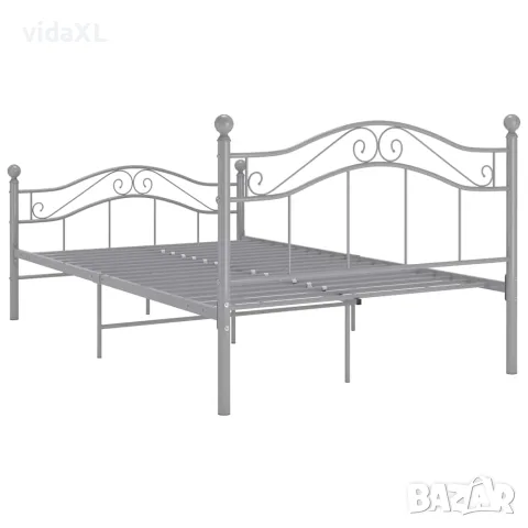 vidaXL Рамка за легло, сива, метал, 120x200 cм, снимка 5 - Спални и легла - 56146858