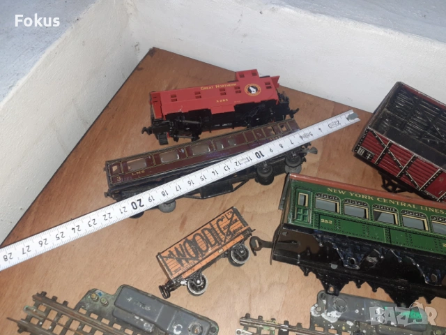 Лот части влакче вагони конструктор релси - стара игра, снимка 9 - Антикварни и старинни предмети - 53274217