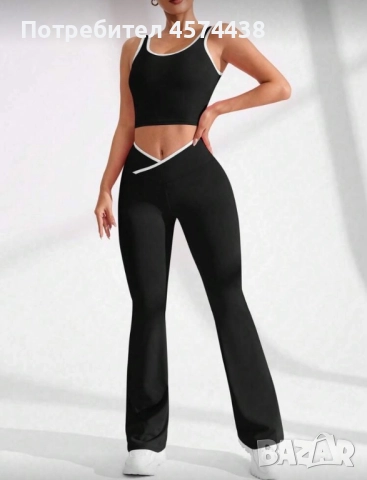 Дамски Спортен Фитнес Комплект Спортна Екипировка за Фитнес М, снимка 7 - Спортни екипи - 52503746