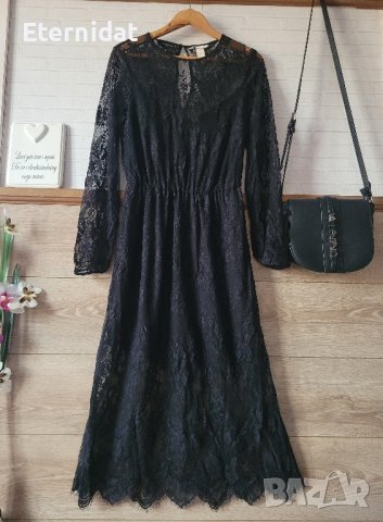 Черна рокля с дантела H&M 