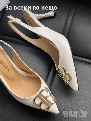 Balenciaga Дамски Бежови Сандали На Ток Баленсиага Код E209, снимка 2 - Маратонки - 50410301