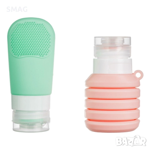 Комплект силиконови бутилки за пътуване 60/100 мл – 2 броя_1236569, снимка 2 - Други - 52329106