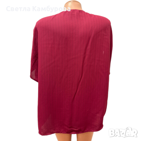 Дамска риза TOMMY HILFIGER размер L / XL вишнева червена, снимка 3 - Ризи - 44570747