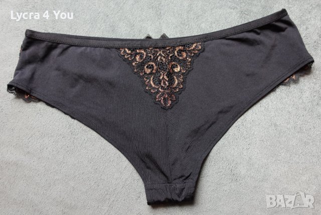 М/L черна бразилиана/полу-боксер със златиста дантела, снимка 3 - Бельо - 38516662