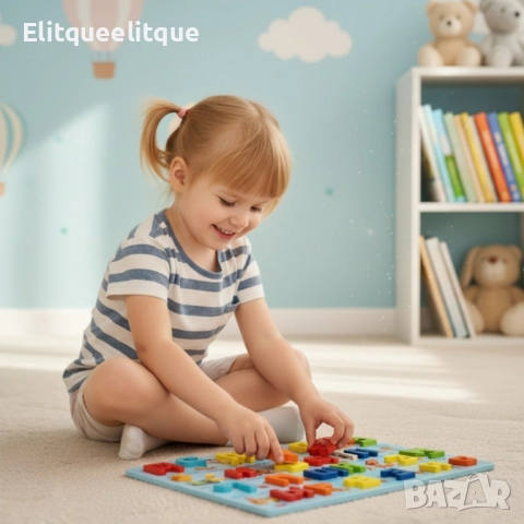 Дървена образователна дъска с руска азбука и животни - 910311, снимка 2 - Образователни игри - 52200958