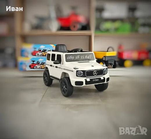 ТОП ЦЕНА!НОВО!Акумулаторен джип Mercedes G580 с 12V батерия,EVA гуми,кожена седалка,USB,дистанционно, снимка 3 - Детски велосипеди, триколки и коли - 56091542