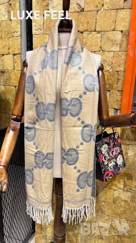 Дамски Шалове - Кашмир ⚜️ GUCCI , снимка 5 - Шалове - 52474190