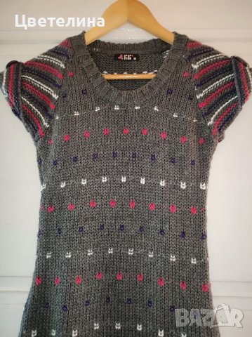 Дамска туника от акрил в сиво размер S цена 45 лв., снимка 3 - Туники - 42639562