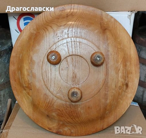 35см стара Дървена  чиния -пано - поднос,  дърворезба, черпак, голяма чиния, зодия, снимка 15 - Декорация за дома - 31174809